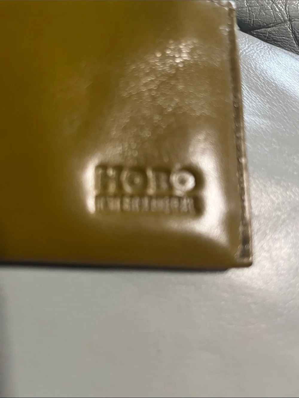 HOBO International Olive Green Patent Leather Zip Wallet